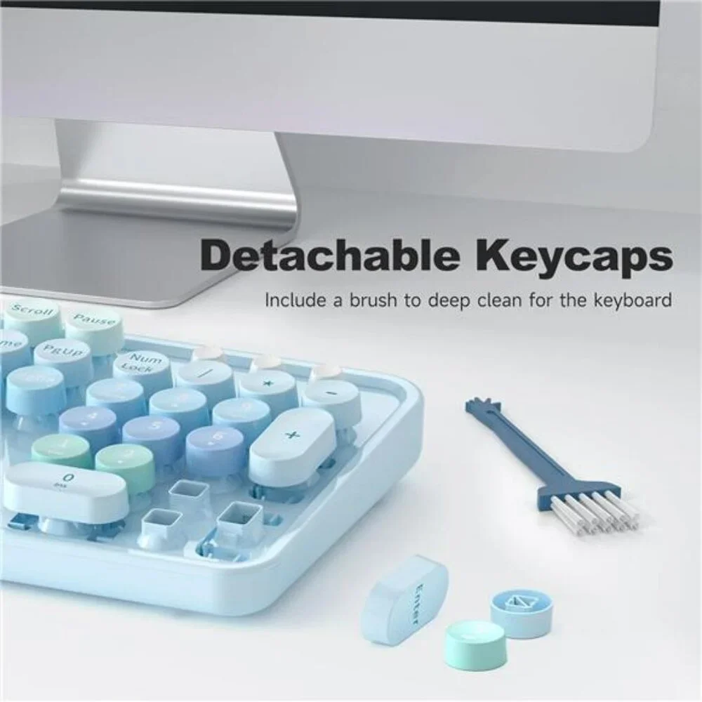Large Print USB Wired Keyboard with Numeric Keypad Retro Keys for PC Laptop
